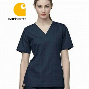 𝅺Carhartt Scrubs V-Neck Multi Pocket Cotton Blend Ripstop Top
